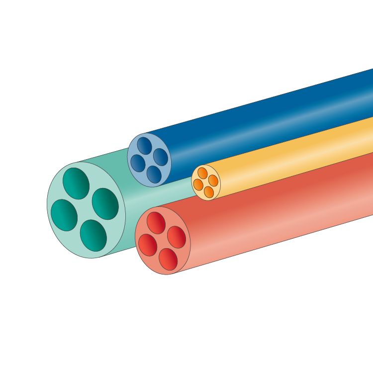 Quad Lumen, 55D Pebax, French Size 9, Outer Diameter 0.117&quot;, 1 Package contains 5 pieces 48&quot; in length