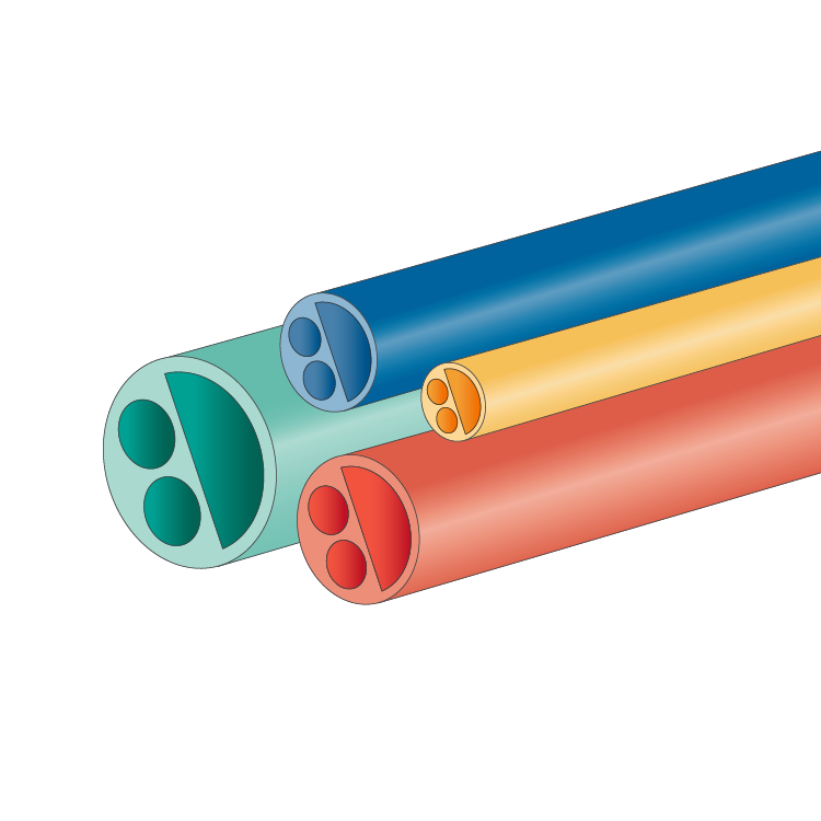 Triple Lumen, 72D Pebax, French Size 5, Outer Diameter 0.065&quot;, 1 Package contains 5 pieces 48&quot; in length