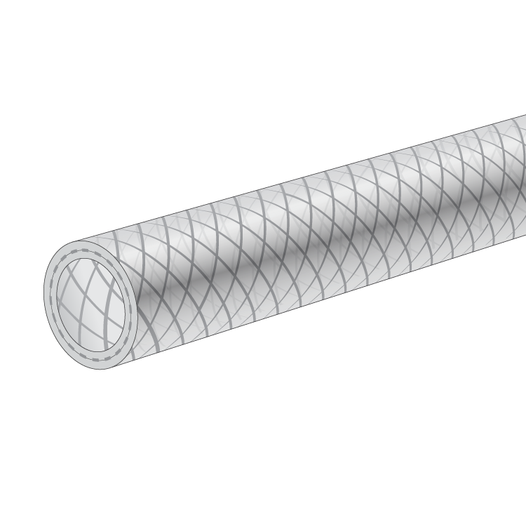 High Pressure Braided Tubing 20&quot; .142 x .071 w/ male rotator and fixed female luer