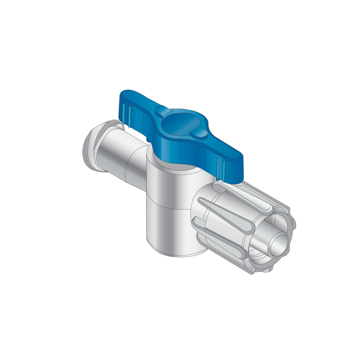 Stopcock 1 Way, H1 Flow w/ Female Luer &amp; Male Luer with Locking Ring
