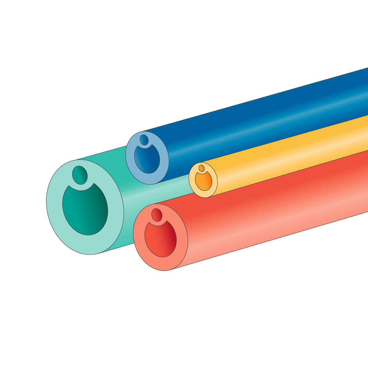 Dual Lumen, 70A Silicone, French Size 24, Inner Diameter 0.190&quot;, Outer Diameter 0.320&quot;, 1 Package contains 25 pieces 8.75&quot; in length