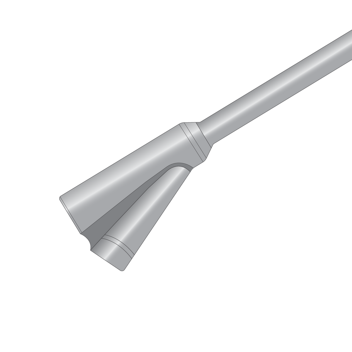 18 FR Dual Lumen Shaft w. Funnel Connector / Silicone 70A