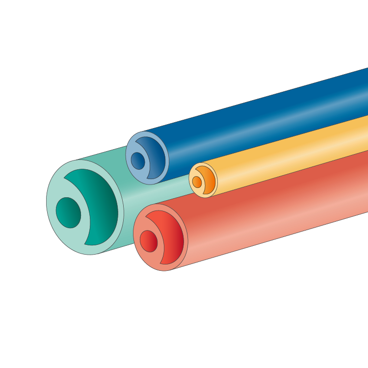 Dual Lumen, 72D Pebax, French Size 9, 0.008&quot; Wall, Outer Diameter 0.117&quot;, 1 Package contains 5 pieces 48&quot; in length